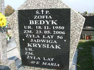 Zofia Bedyk 1950 Płock - Grobonet - Wyszukiwarka osób pochowanych