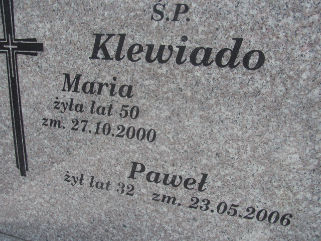 Paweł Klewiado 1974 Płock - Grobonet - Wyszukiwarka osób pochowanych