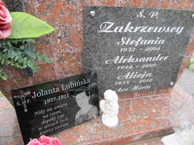 Jolanta Lubińska 1957 Płock - Grobonet - Wyszukiwarka osób pochowanych