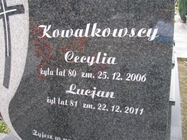 Cecylia Henryka Kowalkowska 1926 Płock - Grobonet - Wyszukiwarka osób pochowanych