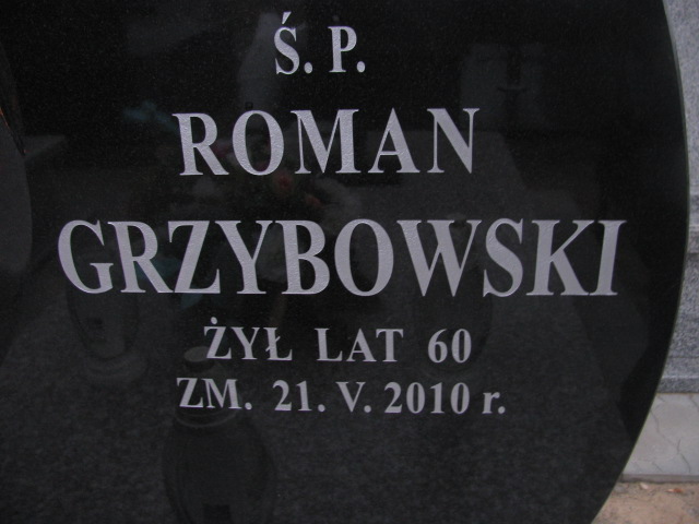 Roman Stanisław Grzybowski 1950 Płock - Grobonet - Wyszukiwarka osób pochowanych