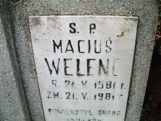 Maciej Welenc 1981 Płock - Grobonet - Wyszukiwarka osób pochowanych