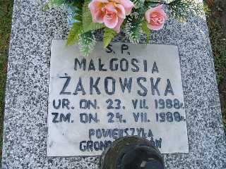 Małgorzata Żakowska 1988 Płock - Grobonet - Wyszukiwarka osób pochowanych