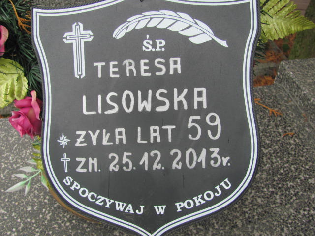 Teresa Lisowska 1954 Płock - Grobonet - Wyszukiwarka osób pochowanych