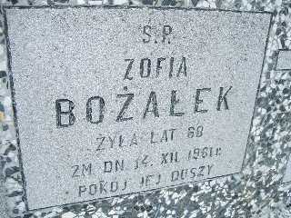 Zofia Bożałek 1913 Płock - Grobonet - Wyszukiwarka osób pochowanych
