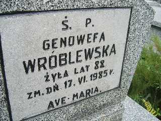 Genowefa Wróblewska 1897 Płock - Grobonet - Wyszukiwarka osób pochowanych