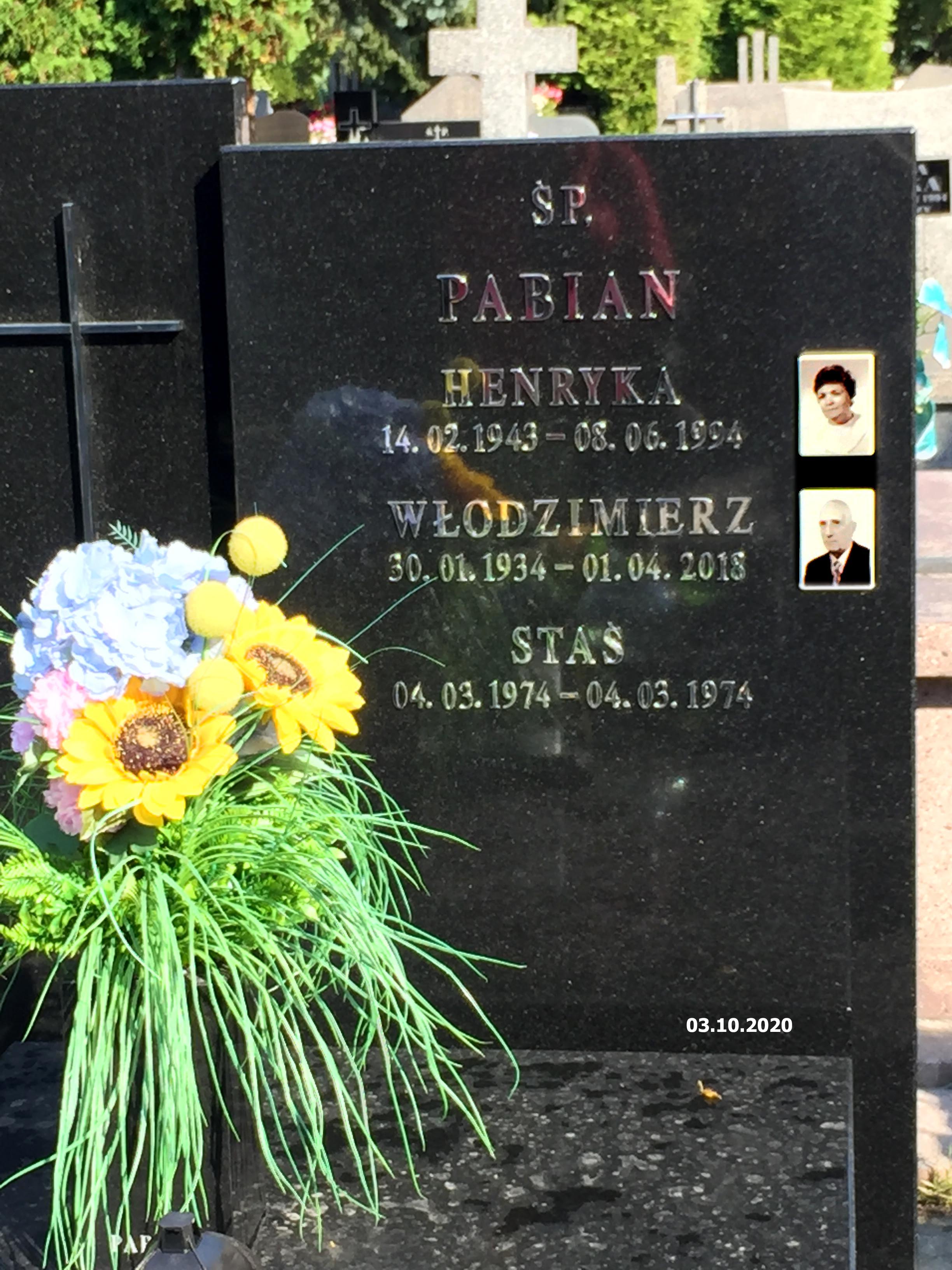 Grób Włodzimierz Antoni Pabian